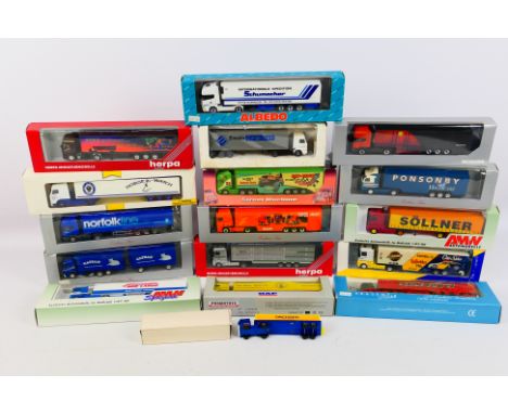 Herpa - Lledo - AMW - Other - A boxed collection of 17 diecast and manilty plastic 1:87 scale  (HO) model trucks. Lot include