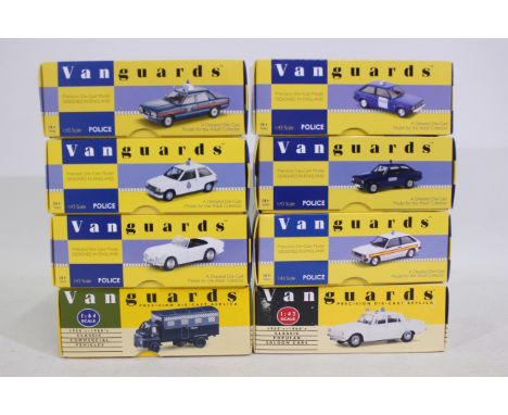 Vanguards - Diecast - Eight diecast vehicles in 1/43 and 1/64 scale to include VA11402 Vauxhall Nova Northumbria Police, VA11