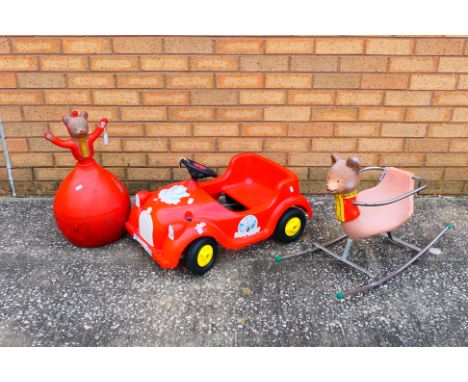 Tri-ang - Other - Three vintage Rupert the Bear children's toys, comprising of a Tri-ang Rupert Pedal Car; Rupert the Bear ro