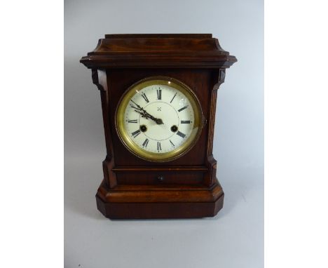 A 19th Century Walnut Cased Bracket Clock, Eight Day Movement, 35cm high 