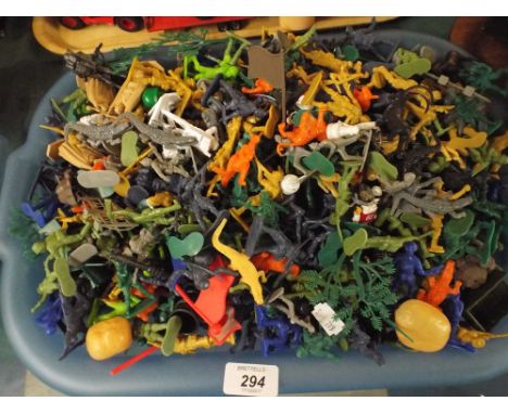 A Tray Containing Plastic Army Figures 