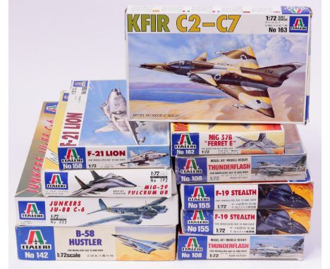 Model Making, Aviation Interest, The Late John Burgess Collection of Model Kits - Italeri 1:72 scale kits, comprising two No.