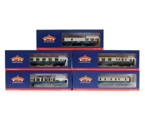 Bachmann Branch-Line Model Railways OO Gauge coaches, comprising 34-332 50ft ex-LMS full brake coach, BR blue and grey, windo