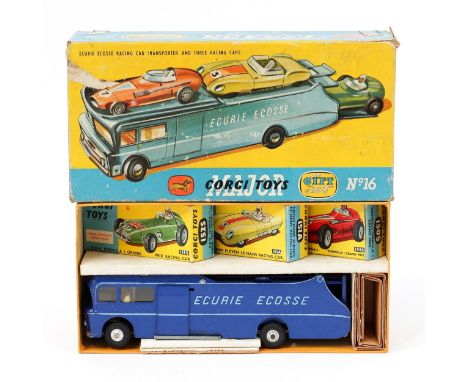 Corgi Major Toys Gift Set 16, Ecurie Ecosse racing car transporter and three cars, comprising 1126 Ecurie Ecosse racing car t