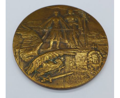 A 1916 French Heroes of Verdun bronze medal