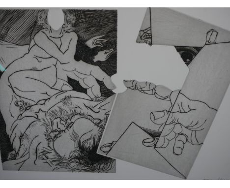 Jean Ipoustéguy, Omaggio a Michelangelo, 1975 Etching on BFK Rives paper, signed, edition 135/200. H.87 W.105cm. 