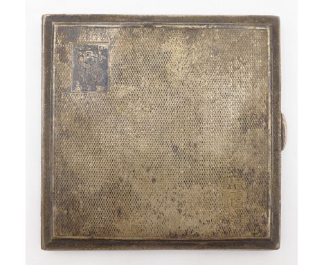 Engine turned silver cigarette case by John Henry Wynn Birmingham 1927 approx 4oz   Condition Report   Click here for further