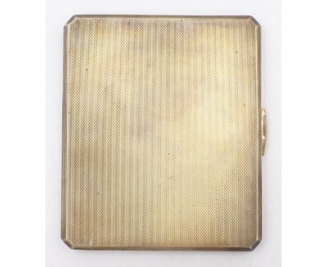 Silver cigarette case engine turned decoration by W H Manton Ltd Birmingham 1953 approx 4.5oz   Condition Report   Click here