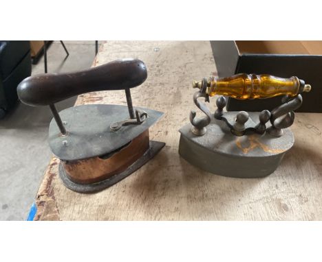  Sale Item:    2 VINTAGE IRONS   Vat Status:   No Vat   Buyers Premium:  This lot is subject to a Buyers Premium of 15% + Vat