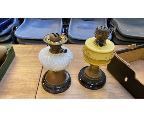  Sale Item:    2 PART OIL LAMPS   Vat Status:   No Vat   Buyers Premium:  This lot is subject to a Buyers Premium of 15% + Va