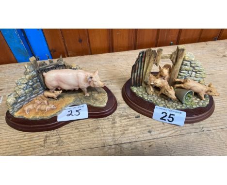  Sale Item:    2 X BFA PIG ORNAMENT &amp; LAST TO FINISH B0011  Vat Status:   No Vat   Buyers Premium:  This lot is subject t