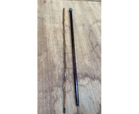  Sale Item:    2 WALKING CANES- 1 SILVER TOPPED &amp; 1 GOLD TOPPED (AF)  Vat Status:   No Vat   Buyers Premium:  This lot is