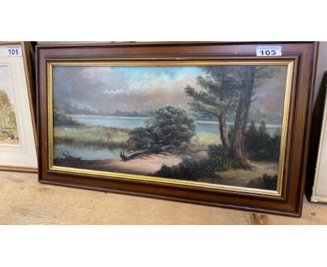  Sale Item:    OIL PAINTING BY RUSSELL -RIVER SCENE (AF)  Vat Status:   No Vat   Buyers Premium:  This lot is subject to a Bu
