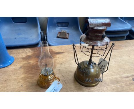  Sale Item:    PL53 TILLEY LAMP &amp; OIL LAMP   Vat Status:   No Vat   Buyers Premium:  This lot is subject to a Buyers Prem