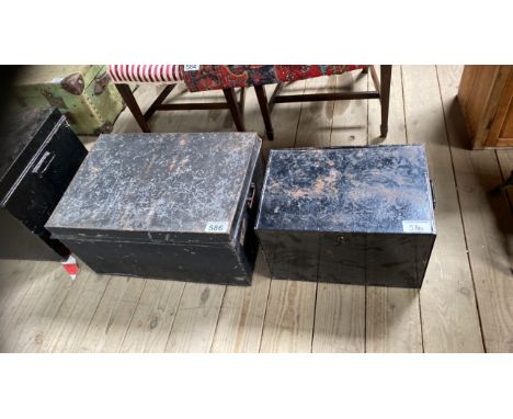  Sale Item:    2 METAL TRUNKS-1 LOCKED (AF)   Vat Status:   No Vat   Buyers Premium:  This lot is subject to a Buyers Premium