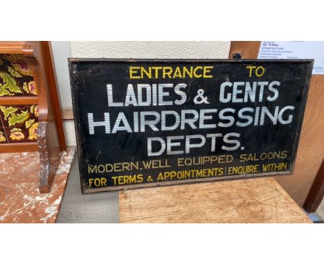  Sale Item:    LADIES &amp; GENTS HAIRDRESSING DEPTS SIGN (AF)  Vat Status:   No Vat   Buyers Premium:  This lot is subject t