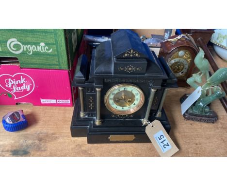  Sale Item:    BRASS SLATE CLOCK   Vat Status:   No Vat   Buyers Premium:  This lot is subject to a Buyers Premium of 15% + V