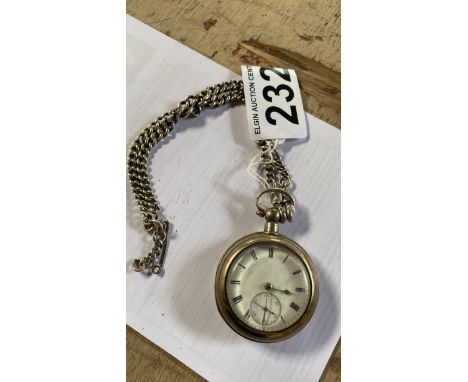  Sale Item:    SILVER POCKET WATCH CHAIN &amp; CASE (AF)  Vat Status:   No Vat   Buyers Premium:  This lot is subject to a Bu