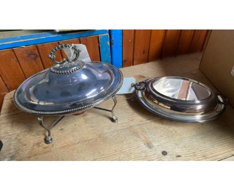  Sale Item:    2 SILVER PLATED SERVING DISHES   Vat Status:   No Vat   Buyers Premium:  This lot is subject to a Buyers Premi