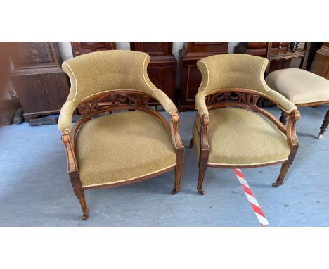  Sale Item:    2 TUB CHAIRS- HIS &amp; HERS (AF)   Vat Status:   No Vat   Buyers Premium:  This lot is subject to a Buyers Pr