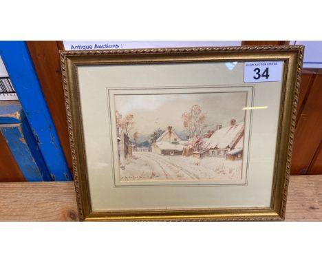  Sale Item:    W C PAINTING-WINTER SCENE BY D R SELLARS  Vat Status:   No Vat   Buyers Premium:  This lot is subject to a Buy