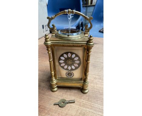  Sale Item:    BRASS CARRIAGE CLOCK ALARM &amp; REPEATER  Vat Status:   No Vat   Buyers Premium:  This lot is subject to a Bu