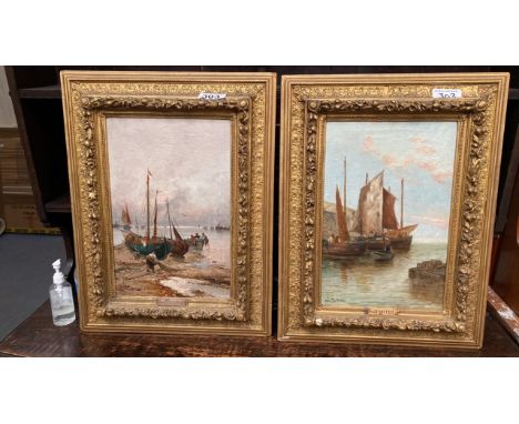  Sale Item:    2 OIL PAINTINGS- BOATS  BY VAN PORTEN (FRAMES AF)  Vat Status:   No Vat   Buyers Premium:  This lot is subject