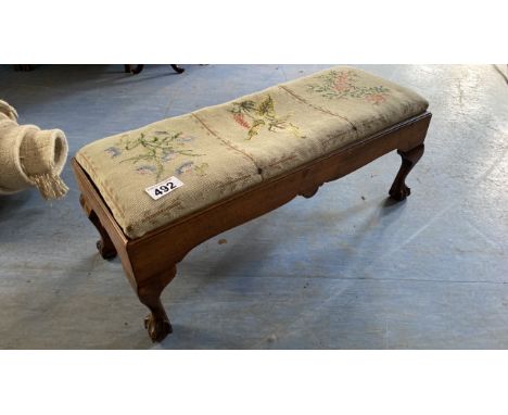  Sale Item:    TAPESTRY FOOT STOOL (AF)   Vat Status:   No Vat   Buyers Premium:  This lot is subject to a Buyers Premium of 