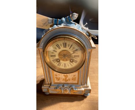  Sale Item:    BLUE PORCELAIN CLOCK (AF)   Vat Status:   No Vat   Buyers Premium:  This lot is subject to a Buyers Premium of