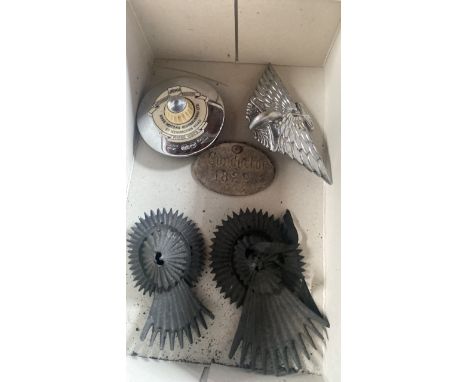  Sale Item:    BOX CAR BADGES ETC (AF)   Vat Status:   No Vat   Buyers Premium:  This lot is subject to a Buyers Premium of 1