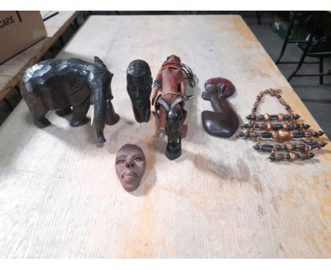  Sale Item:    2  BOXES AFRICAN &amp; OTHER TRIBAL CARVINGS ETC (AF)  Vat Status:   No Vat   Buyers Premium:  This lot is sub