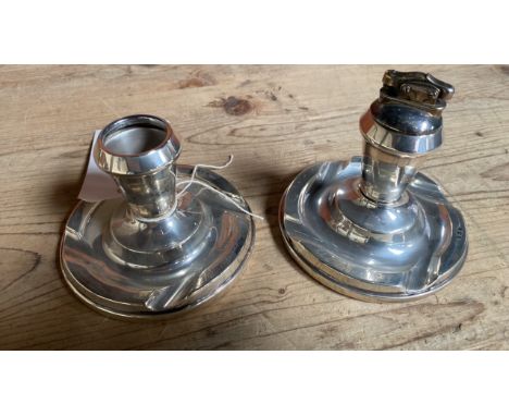  Sale Item:    PAIR SILVER TABLE LIGHTERS- ONE LIGHTER MISSING  Vat Status:   No Vat   Buyers Premium:  This lot is subject t