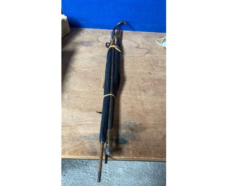  Sale Item:    WALKING STICKS &amp; 2 BROLLIES (AF)   Vat Status:   No Vat   Buyers Premium:  This lot is subject to a Buyers