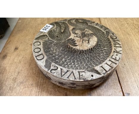  Sale Item:    WOODEN GOD SAVE THE KING MOULD (AF)  Vat Status:   No Vat   Buyers Premium:  This lot is subject to a Buyers P
