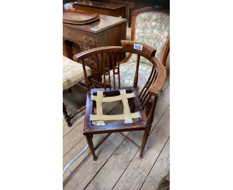  Sale Item:    INLAID CORNER CHAIR (AF)   Vat Status:   No Vat   Buyers Premium:  This lot is subject to a Buyers Premium of 