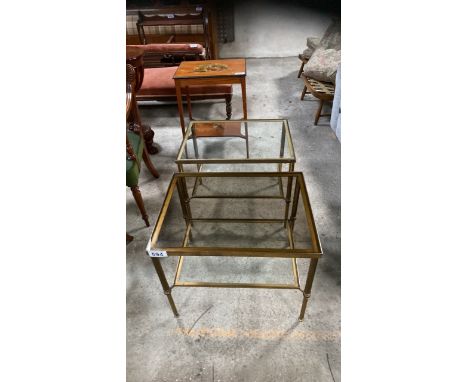  Sale Item:    PAIR GILT BRASS SIDE TABLES   Vat Status:   No Vat   Buyers Premium:  This lot is subject to a Buyers Premium 