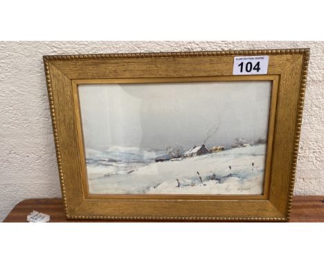  Sale Item:    W C PAINTING BY DAVID WEST- COTTAGE IN WINTER LANDSCAPE  Vat Status:   No Vat   Buyers Premium:  This lot is s