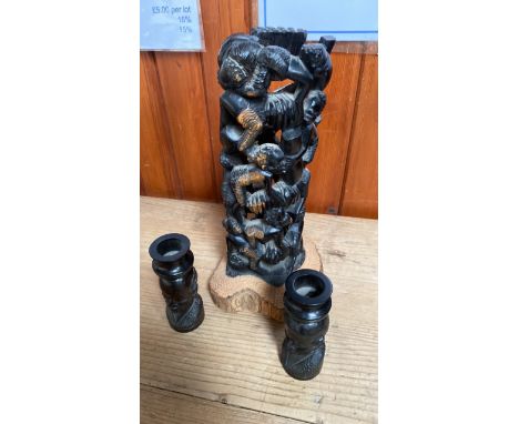  Sale Item:    3 AFRICAN STYLE CARVINGS (AF)   Vat Status:   No Vat   Buyers Premium:  This lot is subject to a Buyers Premiu