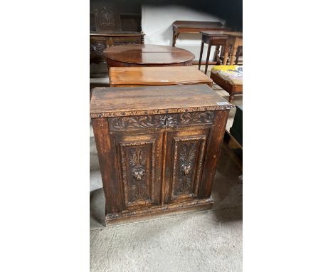  Sale Item:    DARK WOOD 2 DOOR CARVED CABINET (AF)  Vat Status:   No Vat   Buyers Premium:  This lot is subject to a Buyers 