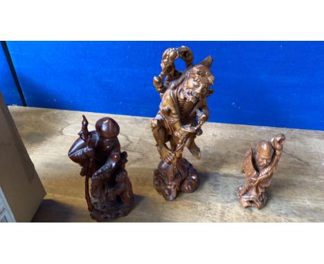  Sale Item:    BOX 3 CARVED ORNAMENTS (AF)   Vat Status:   No Vat   Buyers Premium:  This lot is subject to a Buyers Premium 