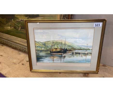  Sale Item:    W C PAINTING PIER ULLAPOOL BY H A BARCLAY (FRAME AF)  Vat Status:   No Vat   Buyers Premium:  This lot is subj