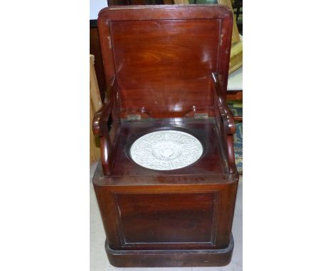 A Victorian box commode with original fitments