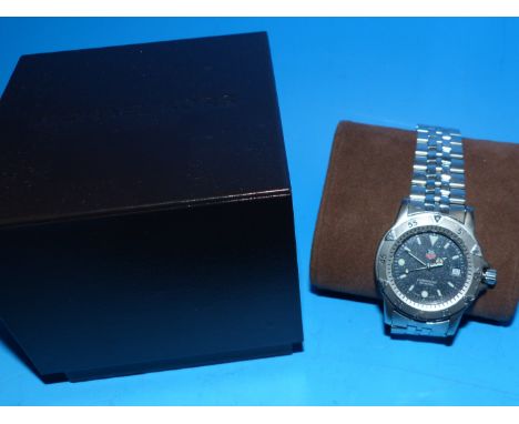 A Tag Heuer Professional 200 m, stainless steel case with granite dial, sapphire crystal glass