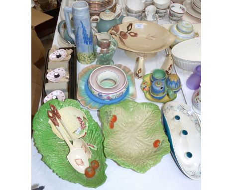 A 1930's Shelley dripware cruet and plate; Carltonware; etc.