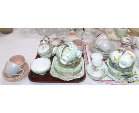 A Foley floral part tea set; Poole and other teaware