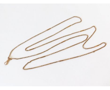 LONGUARD CHAIN. A 9ct. gold longuard watch chain. Approx. 21.5g.  Please note that all items in this auction are previously o