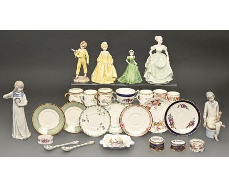 Seven various Royal Doulton figures and four Goebel figures, various sizes, printed marks  Good condition