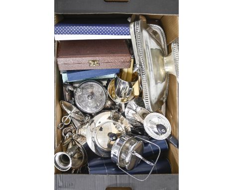 Miscellaneous plated articles, to include a four-piece tea service and flatware  Good condition