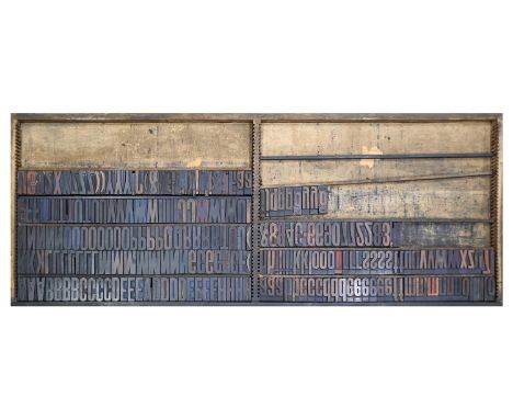 British Letterpress Printing. A case of wood type (woodletter), first half 20th c  