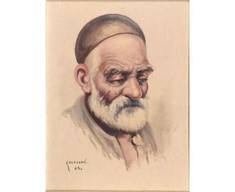 Alejke Gurgin Kazarian (1938 - ) - Head Studies, a pair, both signed and dated '67 or '68, one inscribed on the stretcher Isp